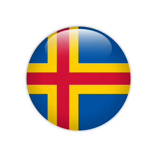 Bandeira botão Aland — Vetor de Stock