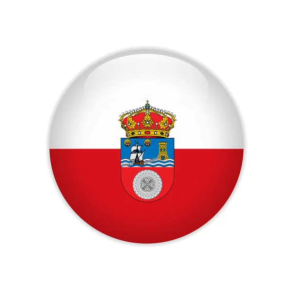 Flag Cantabria button — Stock Vector