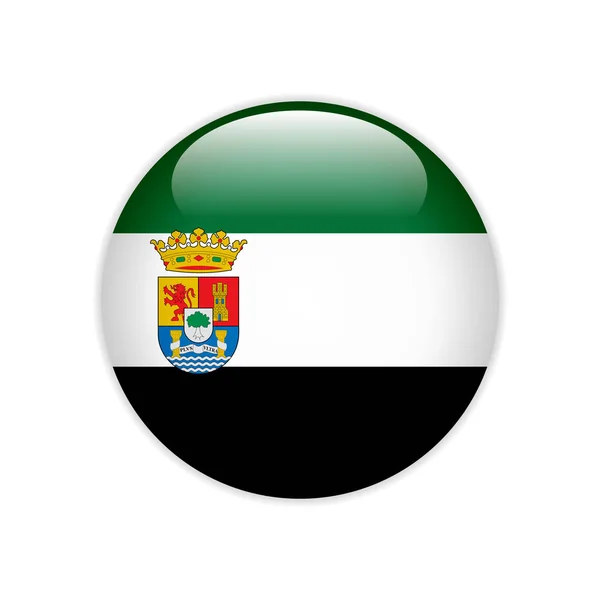 Σημαία Extremadura κουμπί — Διανυσματικό Αρχείο