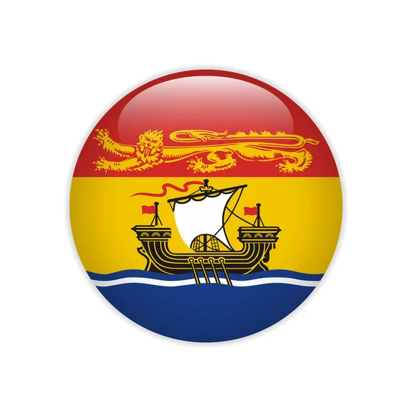 Flag New Brunswick button — Stock vektor