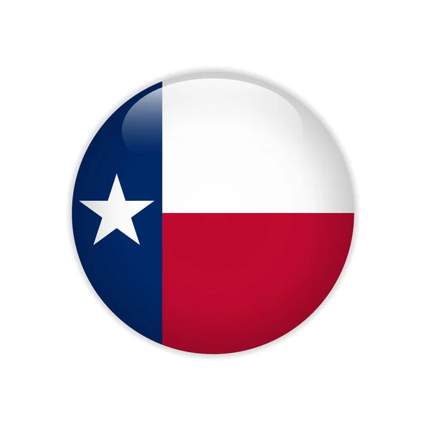 Bandera Texas botón — Vector de stock