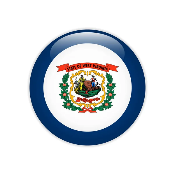 Bandera West Virginia botón — Vector de stock