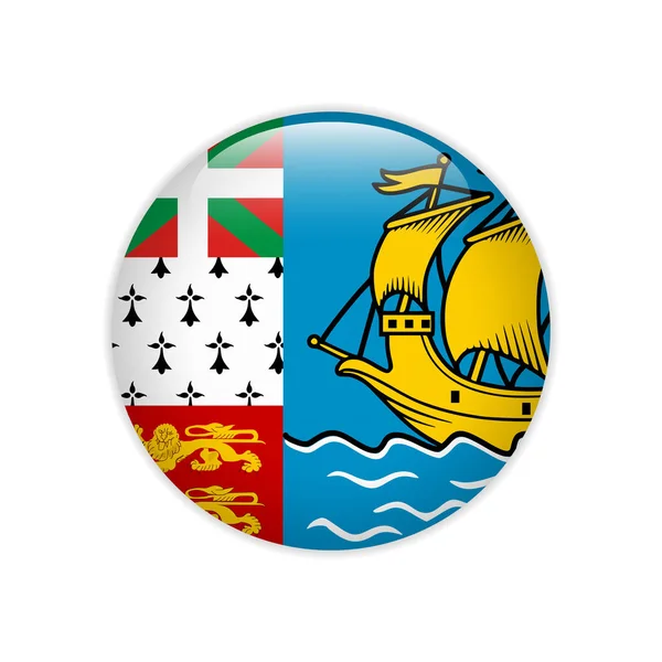 Flagge von saint-pierre und miquelon button — Stockvektor