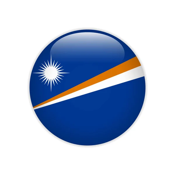 Marshall Adaları bayrağı düğmesi — Stok Vektör