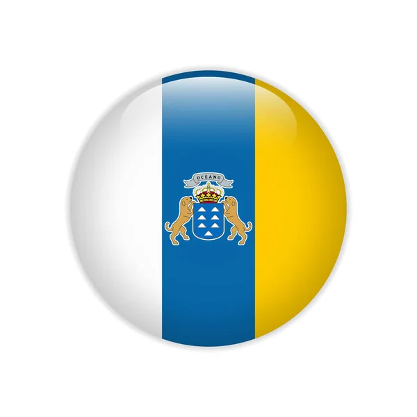 Vlag van de Canarische eilanden knop — Stockvector