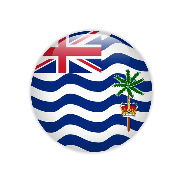 Vlag Britse Indische Oceaan Territory knop — Stockvector