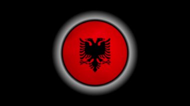 Arnavutluk bayrak düğmesi siyah izole