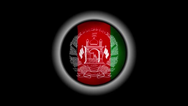 Afghanistan flag button isolated on black