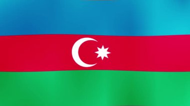 Azerbaycan bayrağı Hareket video rüzgarsal sallayarak. Bayrak Closeup 1080p Full Hd 1920x1080 görüntüleri
