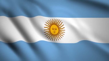 Arjantin bayrağı Hareket video rüzgarsal sallayarak. Bayrak Closeup 1080p Hd görüntüleri