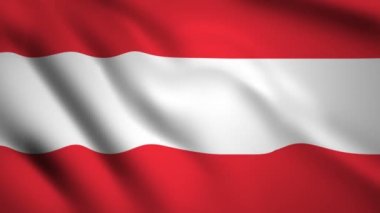 Avusturya bayrağı Hareket video rüzgarsal sallayarak. Bayrak Closeup 1080p Hd görüntüleri