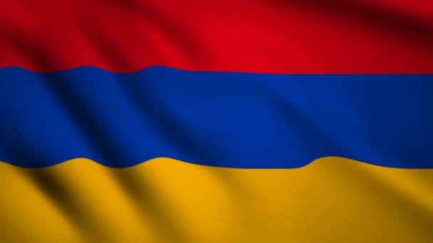 Armenien Flagga Motion Video Vinka Vinden Flagga Närbild 1080P Bilder — Stockvideo