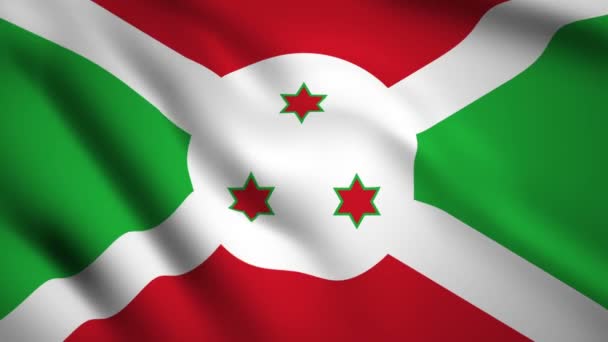 Drapeau Burundi Vidéo de mouvement agitant dans le vent. Drapeau Gros plan 1080p HD séquences 