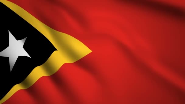 Drapeau Timor Oriental Vidéo Mouvement Agitant Dans Vent Drapeau Gros — Video