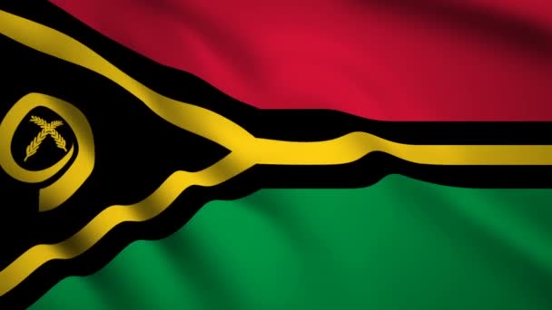 Vanuatu Flagge Bewegungsvideo Weht Wind Flagge Nahaufnahme 1080P Filmmaterial — Stockvideo