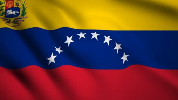 Drapeau Venezuela Vidéo de mouvement agitant dans le vent. Drapeau Gros plan 1080p HD séquences 
