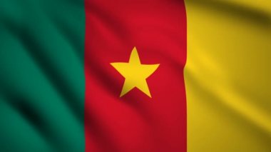 Kamerun bayrağı Hareket video rüzgarda sallayarak. Bayrak Closeup 1080p Hd görüntüleri