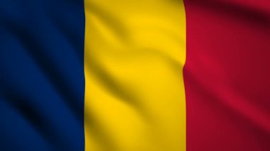 Çad bayrağı Hareket video rüzgarda sallayarak. Bayrak Closeup 1080p Hd görüntüleri