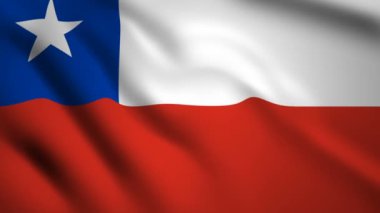 Şili bayrağı Hareket video rüzgarda sallayarak. Bayrak Closeup 1080p Hd görüntüleri