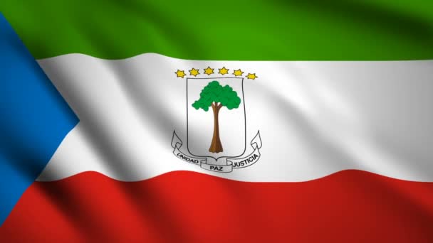 Bandiera Della Guinea Equatoriale Video Del Movimento Che Sventola Nel — Video Stock