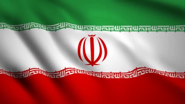Iran Flag Motion Video Zwaaiende Wind Markeer Close Ups 1080P — Stockvideo