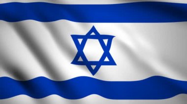 İsrail bayrağı Hareket video rüzgarda sallayarak. Bayrak Closeup 1080p Hd görüntüleri