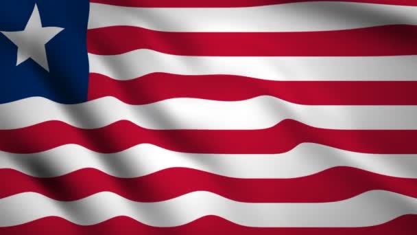 Liberia Flag Motion Video Waving Wind Flag Closeup 1080P Footage — Stock Video