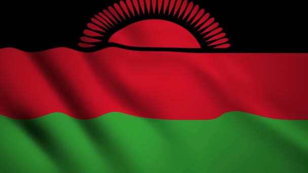 Drapeau Malawi Vidéo de mouvement agitant dans le vent. Drapeau Gros plan 1080p HD séquences 
