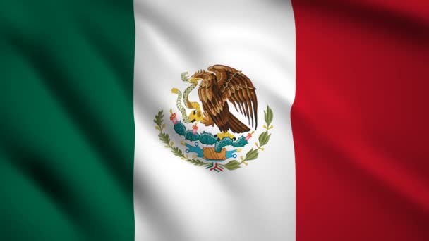 Mexiko Vlajka Motion Video Mávající Vítr Vlajka Closeup 1080P Záběr — Stock video