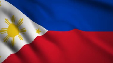 Filipinler bayrak Hareket video rüzgarda sallayarak. Bayrak Closeup 1080p Hd görüntüleri