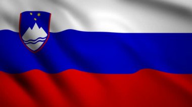 Slovenya gecikme Motion video rüzgarda sallayarak. Bayrak Closeup 1080p Hd görüntüleri