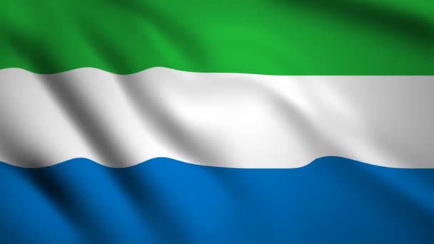 Sierra Leone Lag Motion Wideo Machając Wiatr Flaga Zbliżenie 1080P — Wideo stockowe