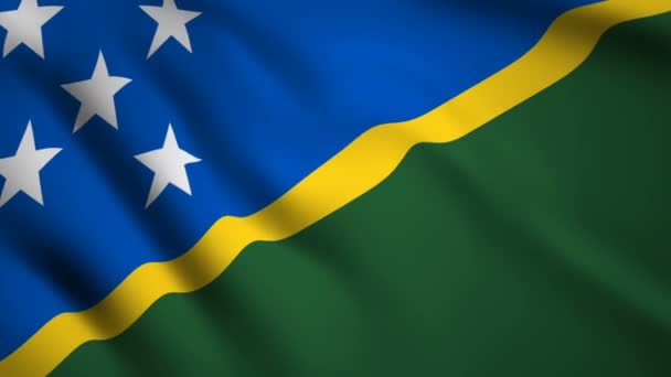 Solomon Islands Lag Motion Video Waving Wind Flag Closeup 1080P — Stock Video