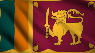 Sri Lanka bayrağı Hareket video rüzgarsal sallayarak. Bayrak Closeup 1080p Hd görüntüleri