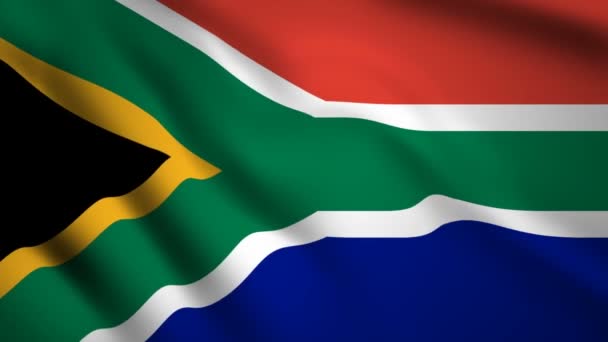 Zuid Afrika Flag Motion Video Zwaaiende Wind Markeer Close Ups — Stockvideo