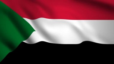 Sudan bayrağı Hareket video rüzgarda sallayarak. Bayrak Closeup 1080p Hd görüntüleri