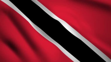 Trinidad ve Tobago bayrağı rüzgarda sallanan hareket videosu. Bayrak Kapanışı 1080p Hd görüntüleri