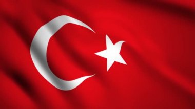 Türkiye bayrağı rüzgarda dalgalanan hareket videosu. Bayrak Kapanışı 1080p Hd görüntüleri