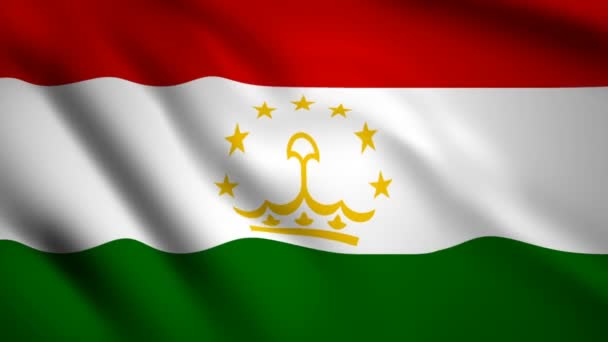 Tajikistan Flag Motion Video Waving Wind Flag Closeup 1080P Footage — Stock Video