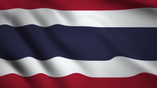 Die Thailändische Flagge Weht Wind Flagge Nahaufnahme 1080P Filmmaterial — Stockvideo