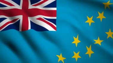 Tuvalu bayrağı rüzgarda sallanan hareket videosu. Bayrak Kapanışı 1080p Hd görüntüleri