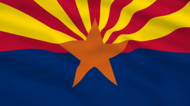 Arizona Usa Flagga Vinkar Vinden — Stockvideo