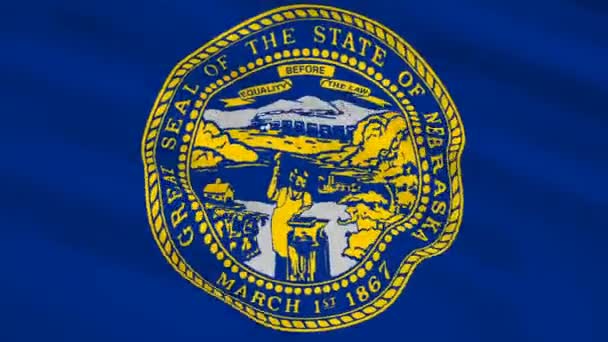 Nebraska Usa Fahne Weht Wind — Stockvideo
