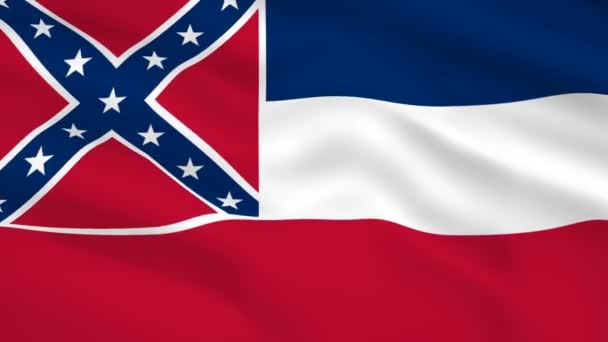 Bandera Mississippi Usa Ondeando Viento — Vídeo de stock