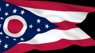 Ohio Usa bayrağı rüzgarda dalgalanıyor