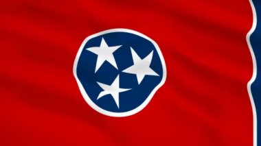 Tennessee Usa bayrağı rüzgarda dalgalanıyor