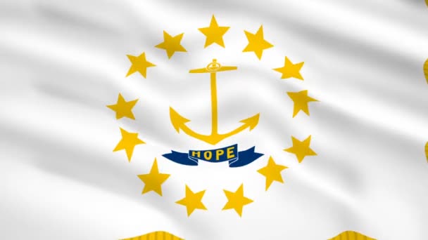 Rhode Island Bandeira Dos Eua Acenando Vento — Vídeo de Stock