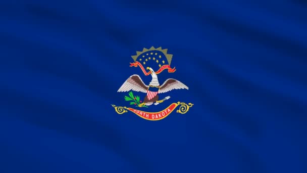 Észak Dakota Amerikai Zászló Lengett Szélben — Stock videók