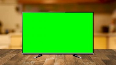 Yatay Yeşil Ekranlı Bir Televizyonun Görüntüsünü Büyüt