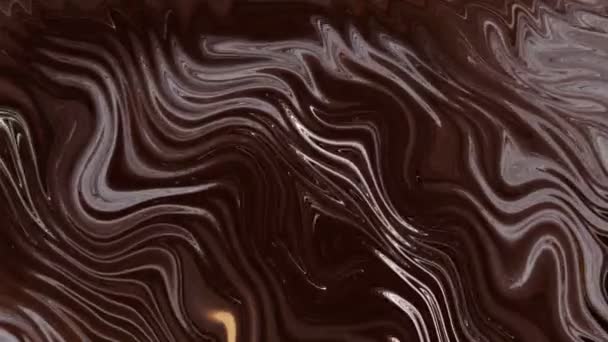 Abstrakte Flüssige Welle Hintergrund Schokolade — Stockvideo